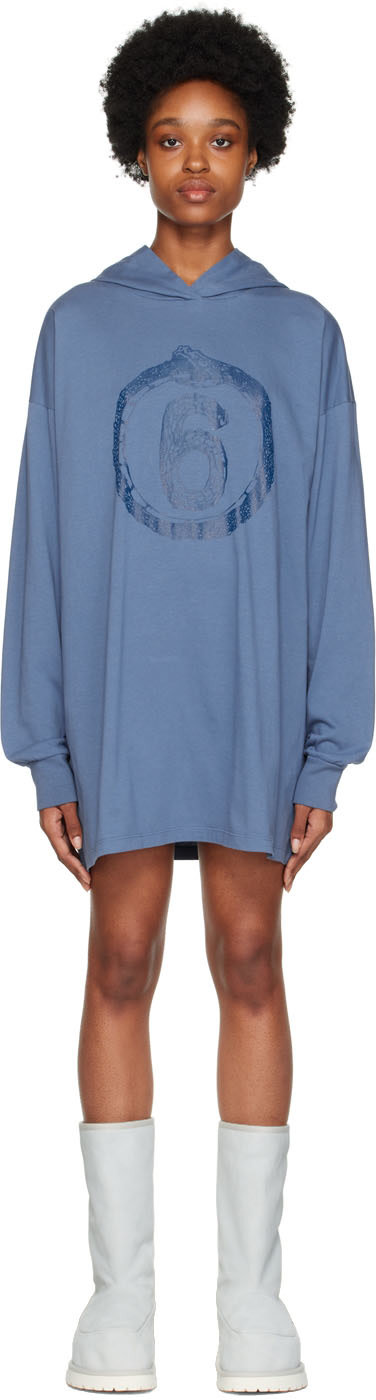 ssense.com | Blue Hooded Minidress