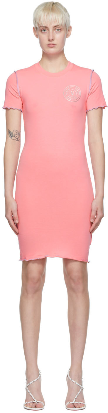 undefined | Pink Cotton Mini Dress