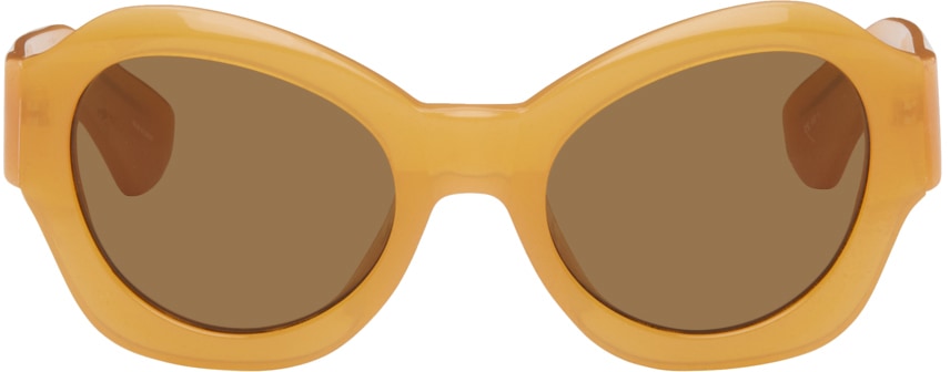 ssense.com | Orange Linda Farrow Edition Round Sunglasses