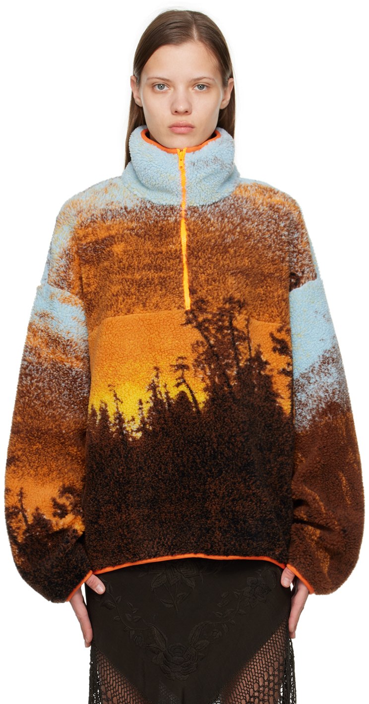 Orange Hudson River School Sweater by Conner Ives, available on ssense.com Hailey Baldwin Outerwear Exact Product 