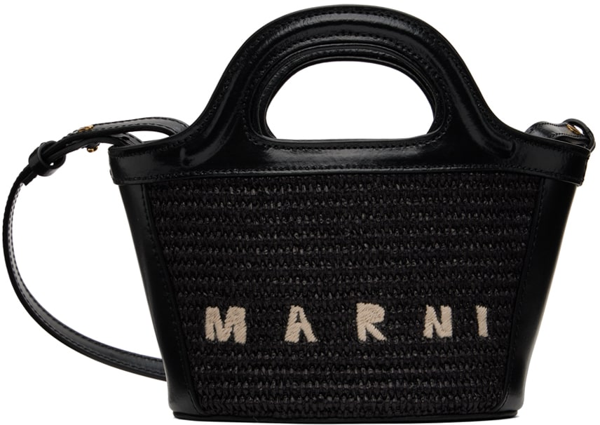 Marniブラック マイクロ Tropicalia トートバッグ