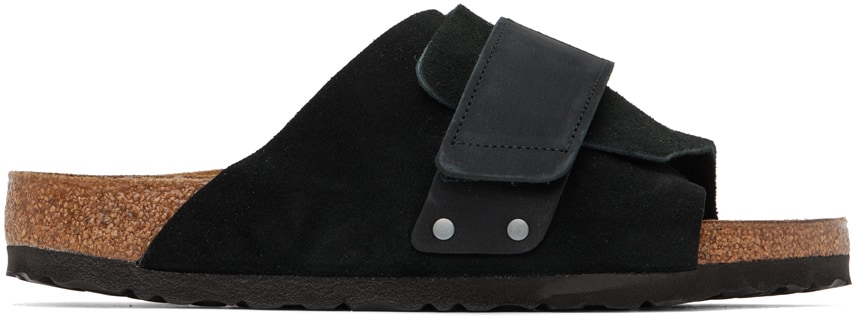 Suede and nubuck sandals in black.