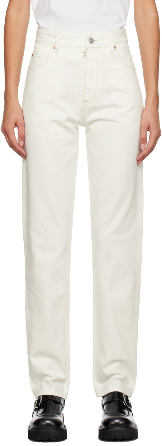 ssense.com | White Five-Pocket Jeans