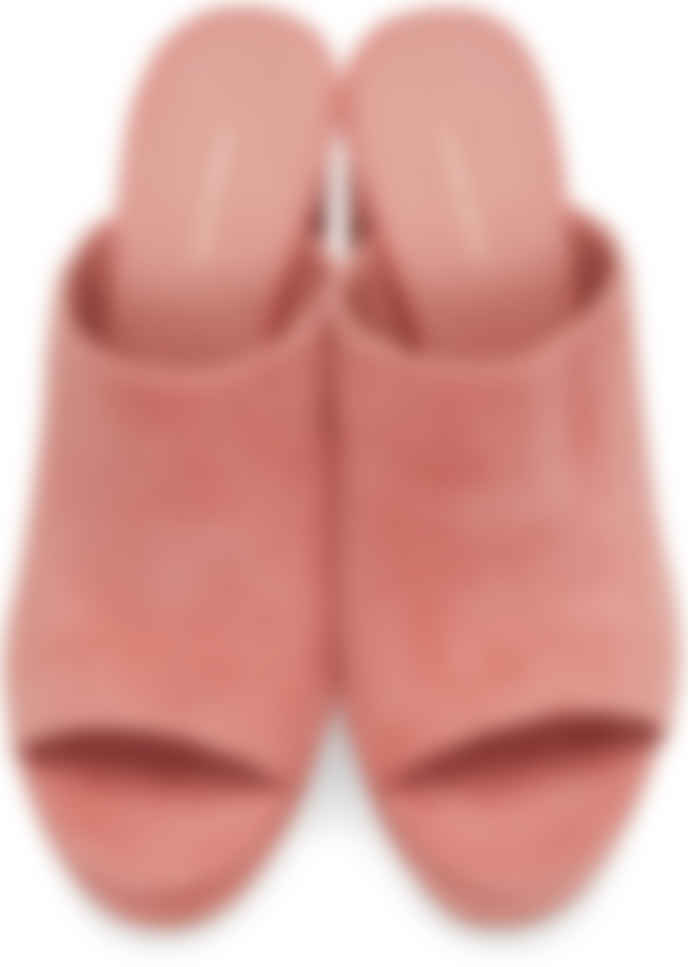 pink platform mules