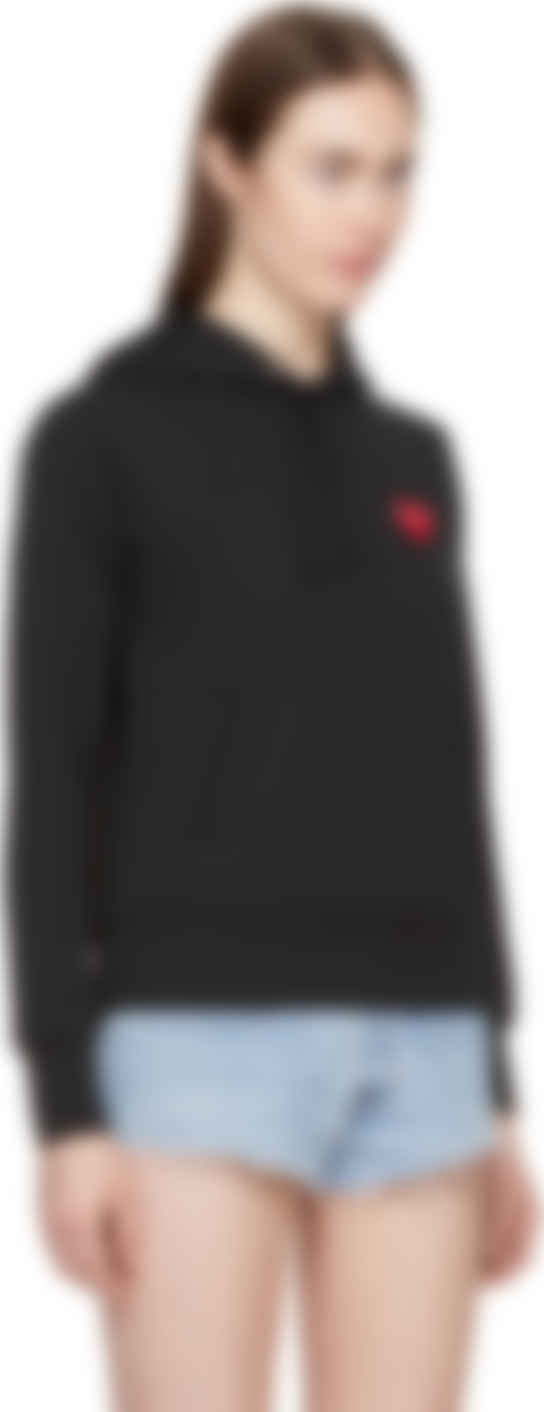 cdg hoodie black heart