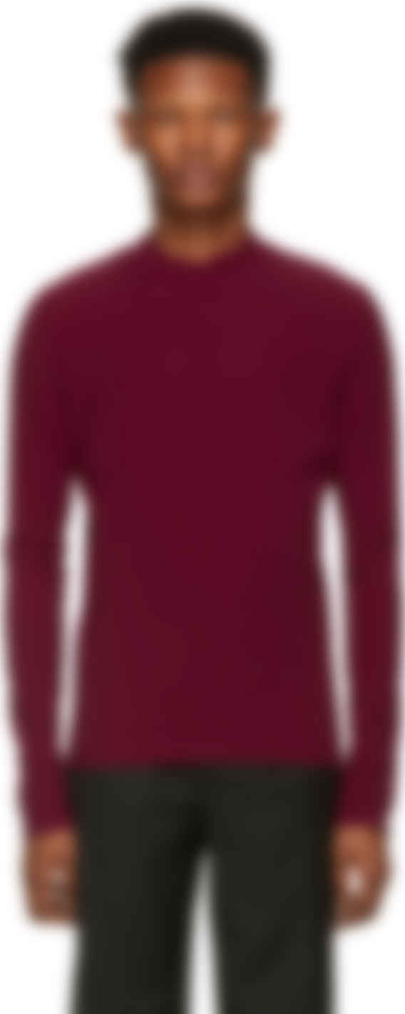 mock neck red sweater