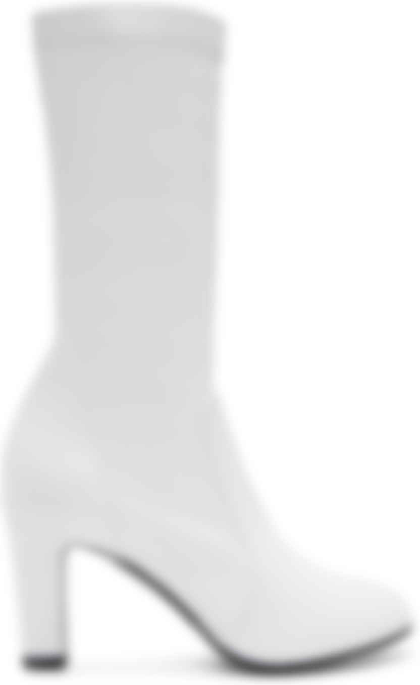 white stretch boots