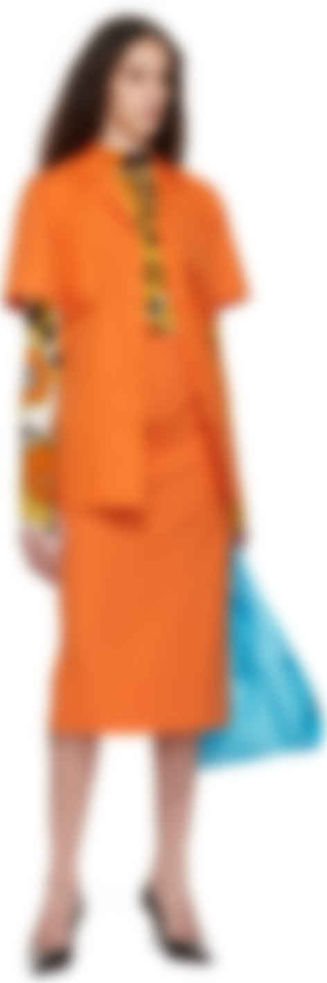 Kwaidan Editions オレンジ ポプリン ユニフォーム シャツ Ssense 日本