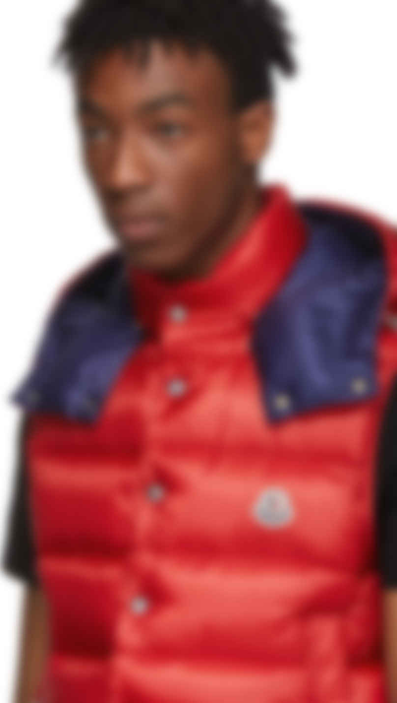 red moncler vest