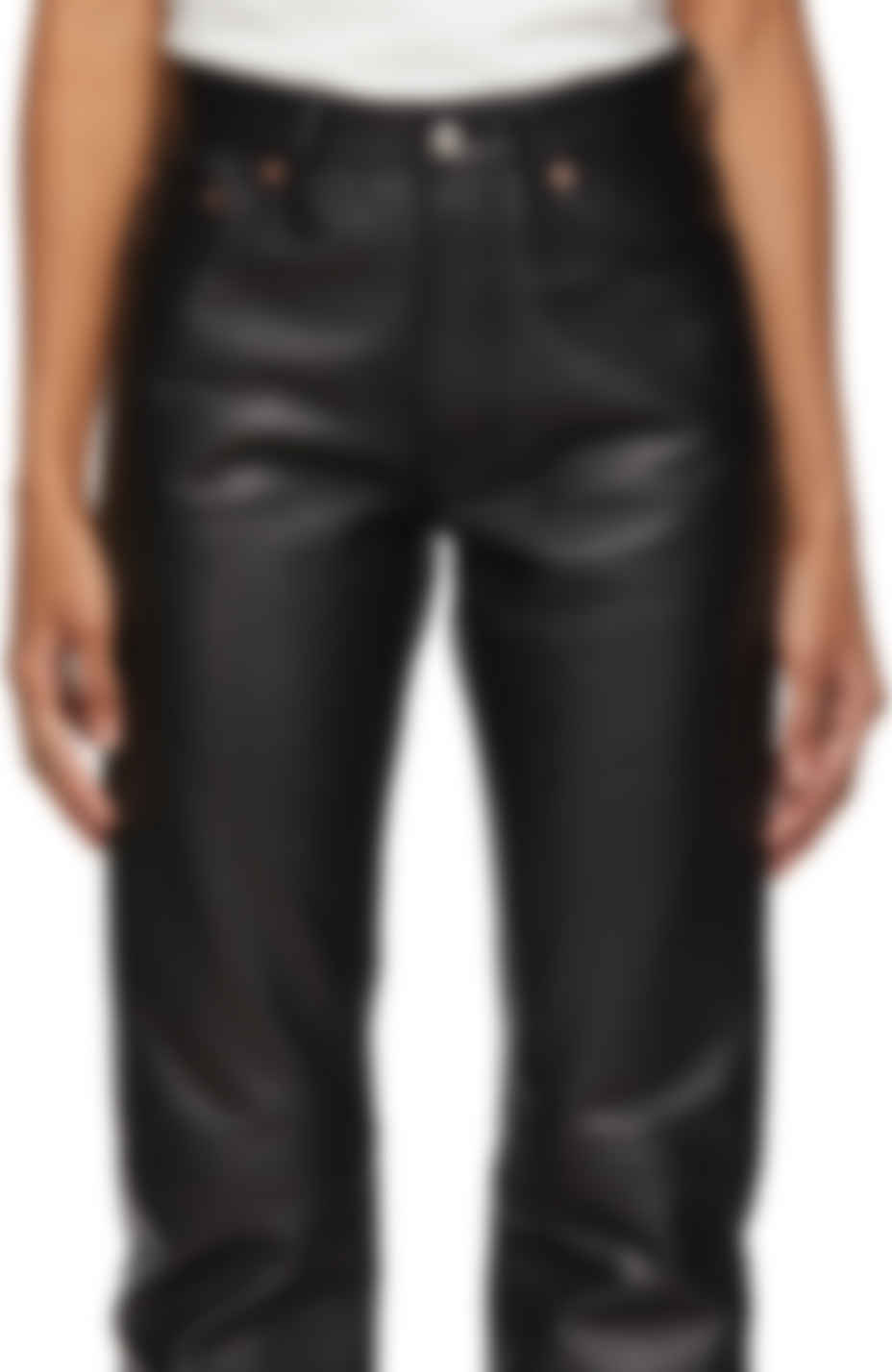 acne studios leather trousers