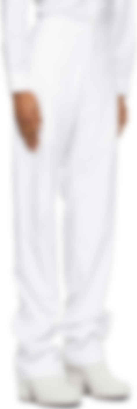random identities white high rise pants