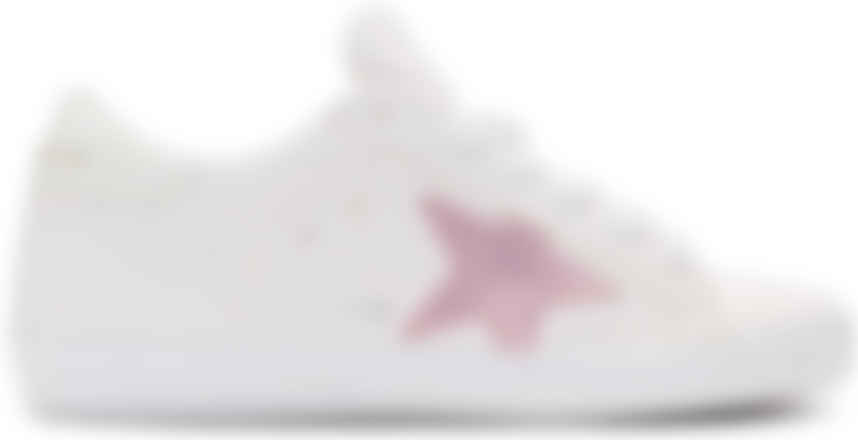 golden goose white & pink superstar sneakers