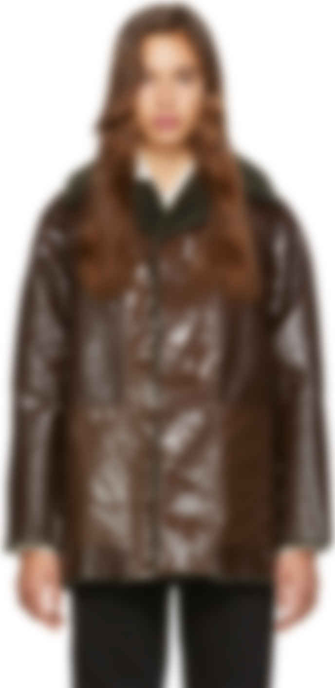 Kassl Editions リバーシブル ブラウン ラッカー シープスキン コート Ssense 日本