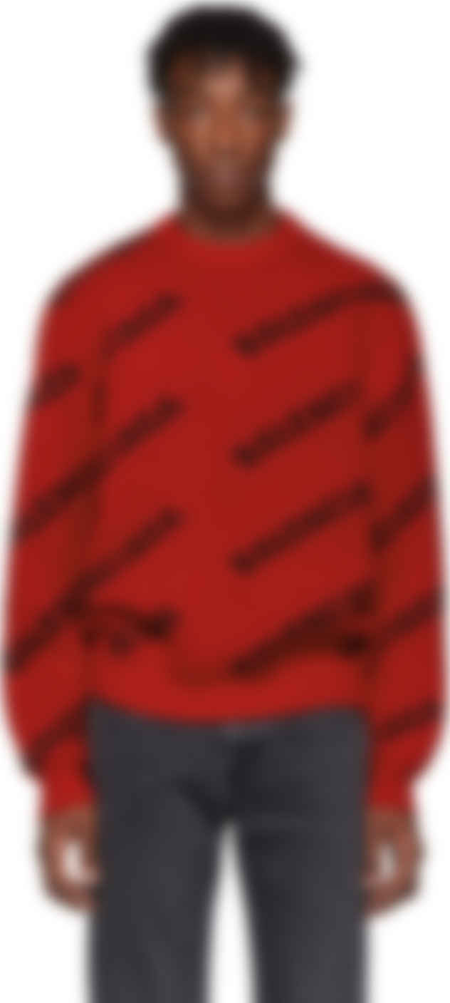 balenciaga logo sweater red