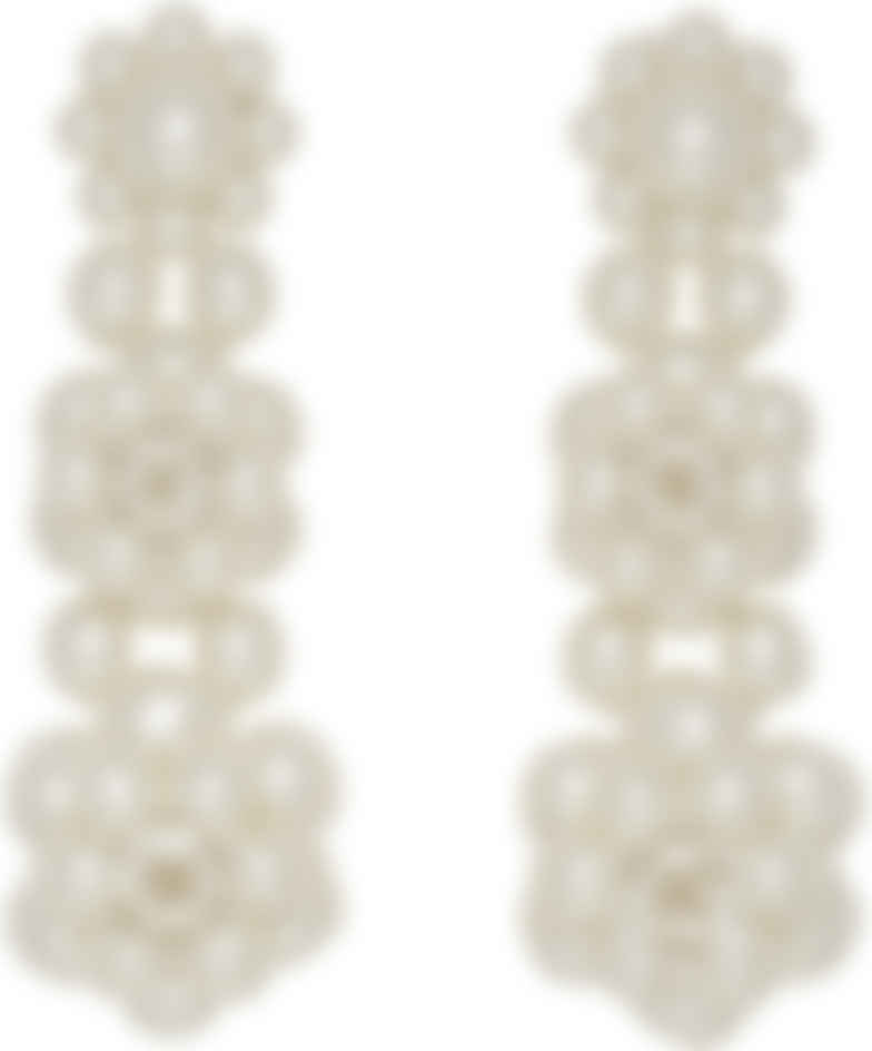 Boucles d'oreilles blanches Three Tier 