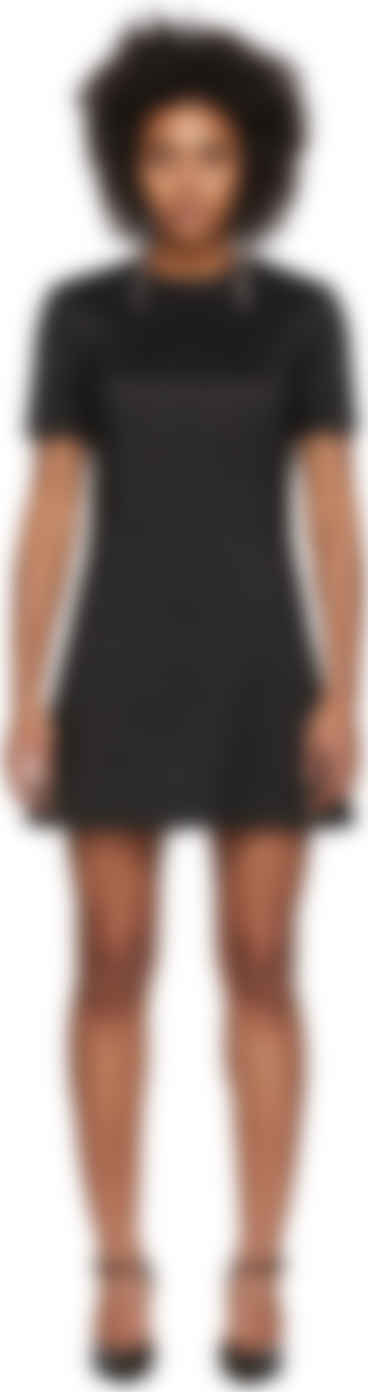 Saint Laurent Robe Trapeze En Soie Noire Ssense France