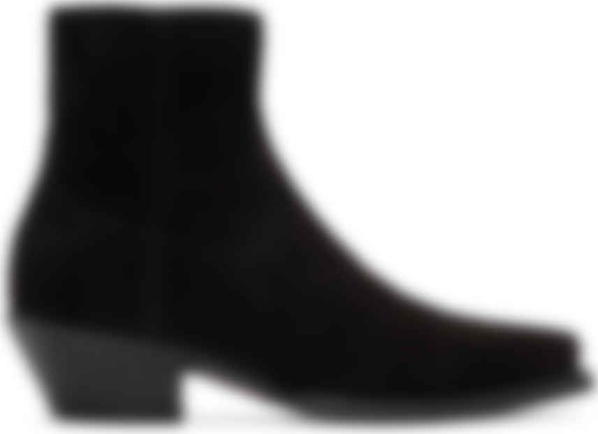 saint laurent black suede boots