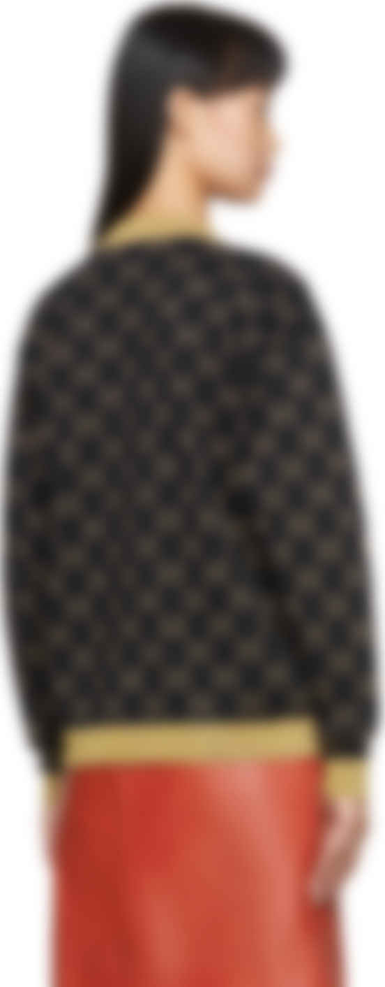 gucci black and gold cardigan