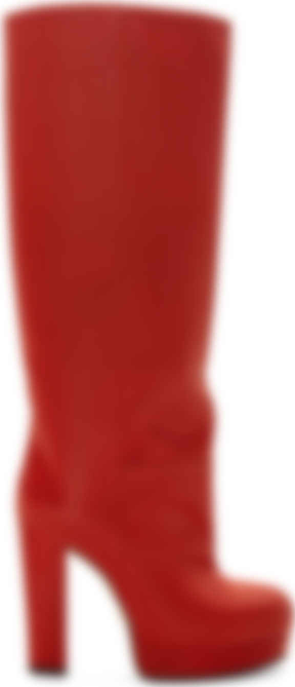 Gucci: Red Britney Platform Boots | SSENSE