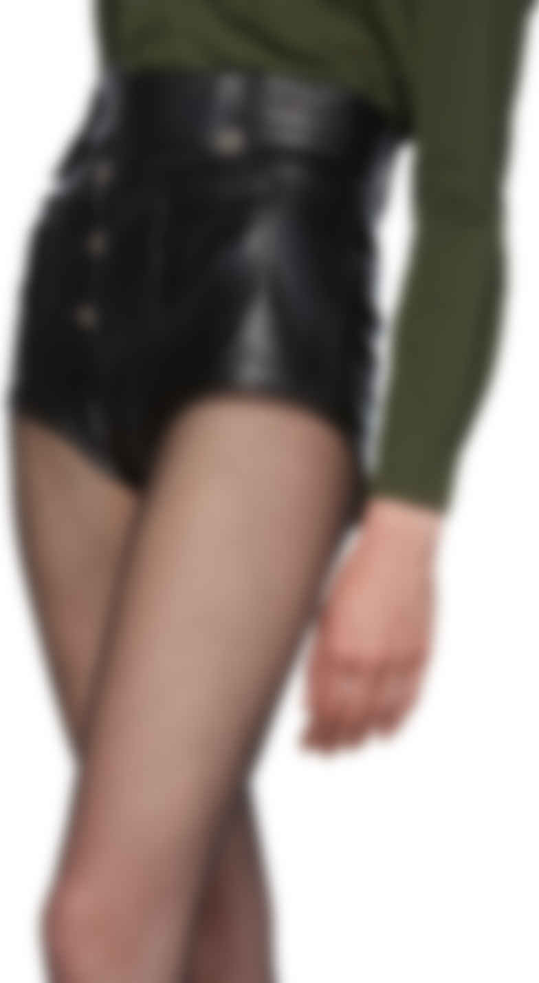 black leather hot pants