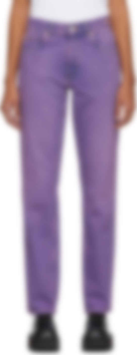 purple straight leg jeans