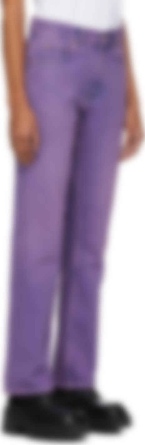 purple straight leg jeans