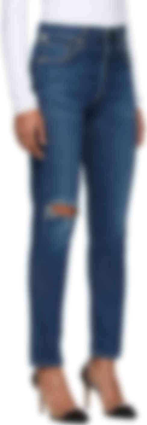 Blue Liya High Rise Classic Jeans By Citizens Of Humanity On Sale