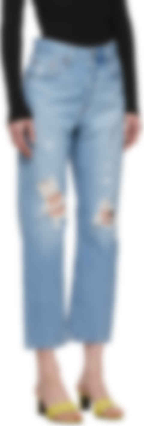 levis 501 original cropped ripped jeans