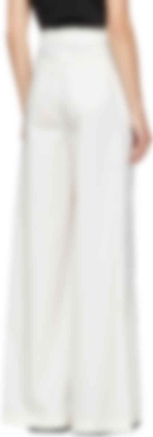 off white wide leg trousers