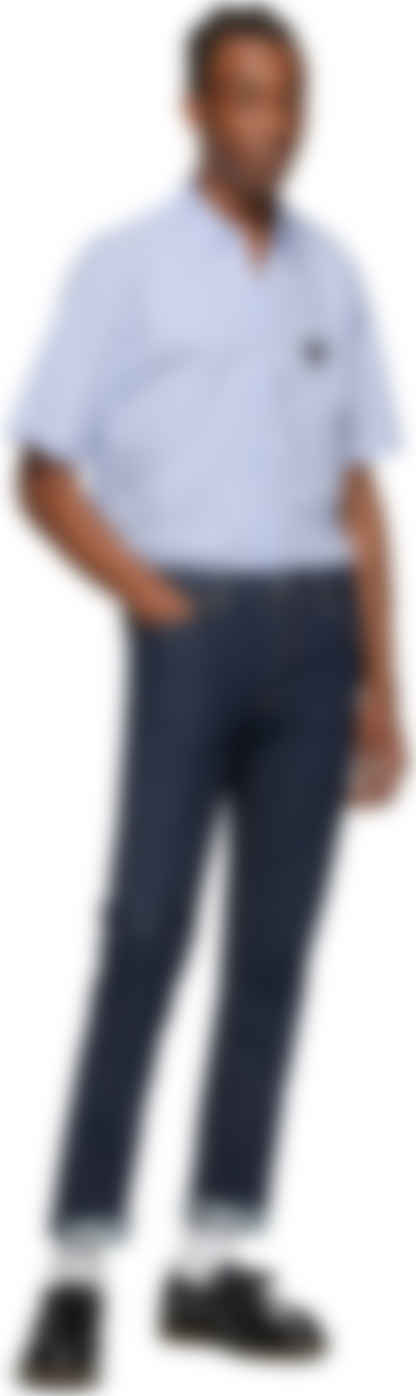 comme des garçons play blue & white striped heart shirt