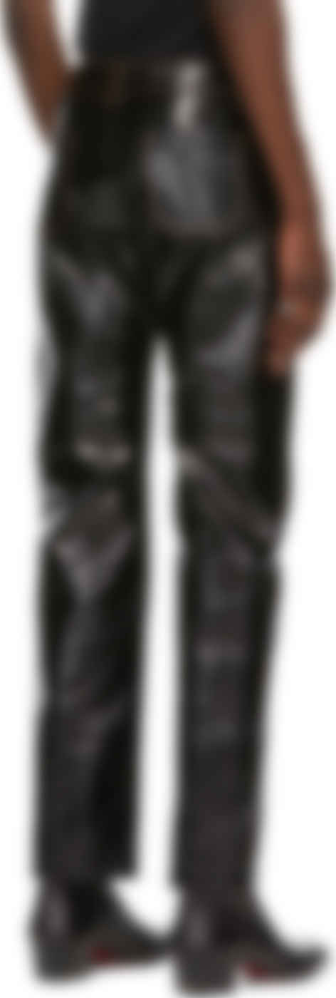 Black Patent Leather Suit Trousers 