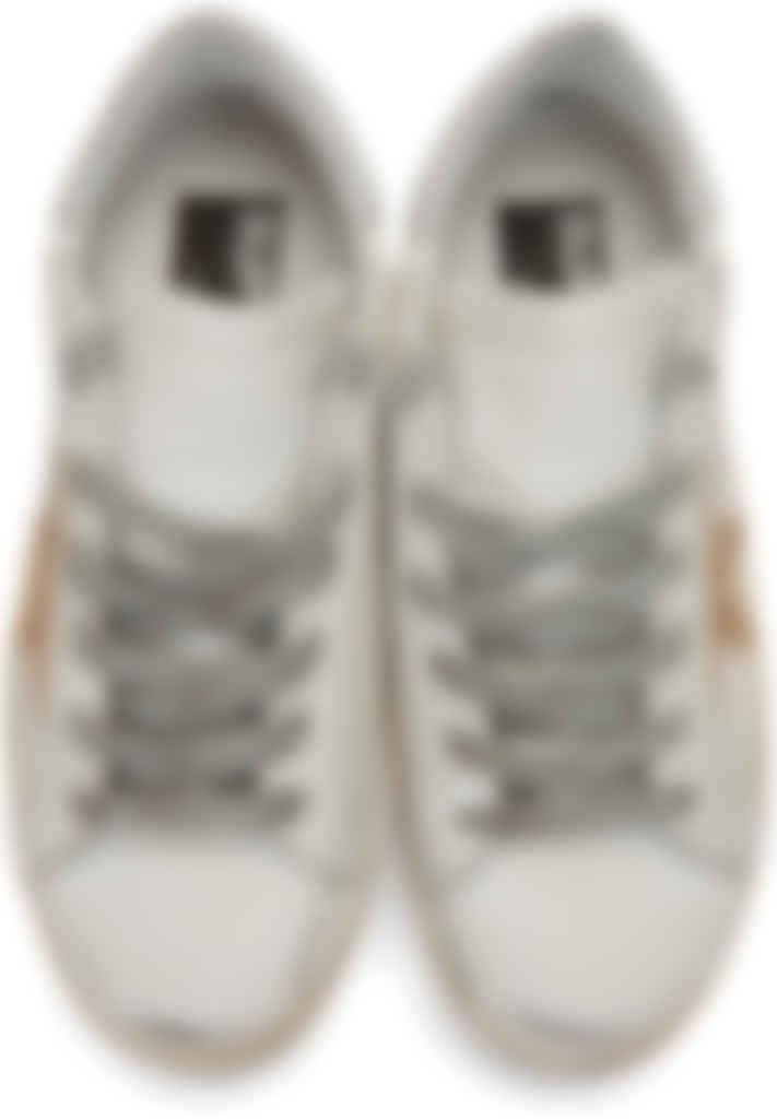 ssense exclusive white glitter superstar sneakers