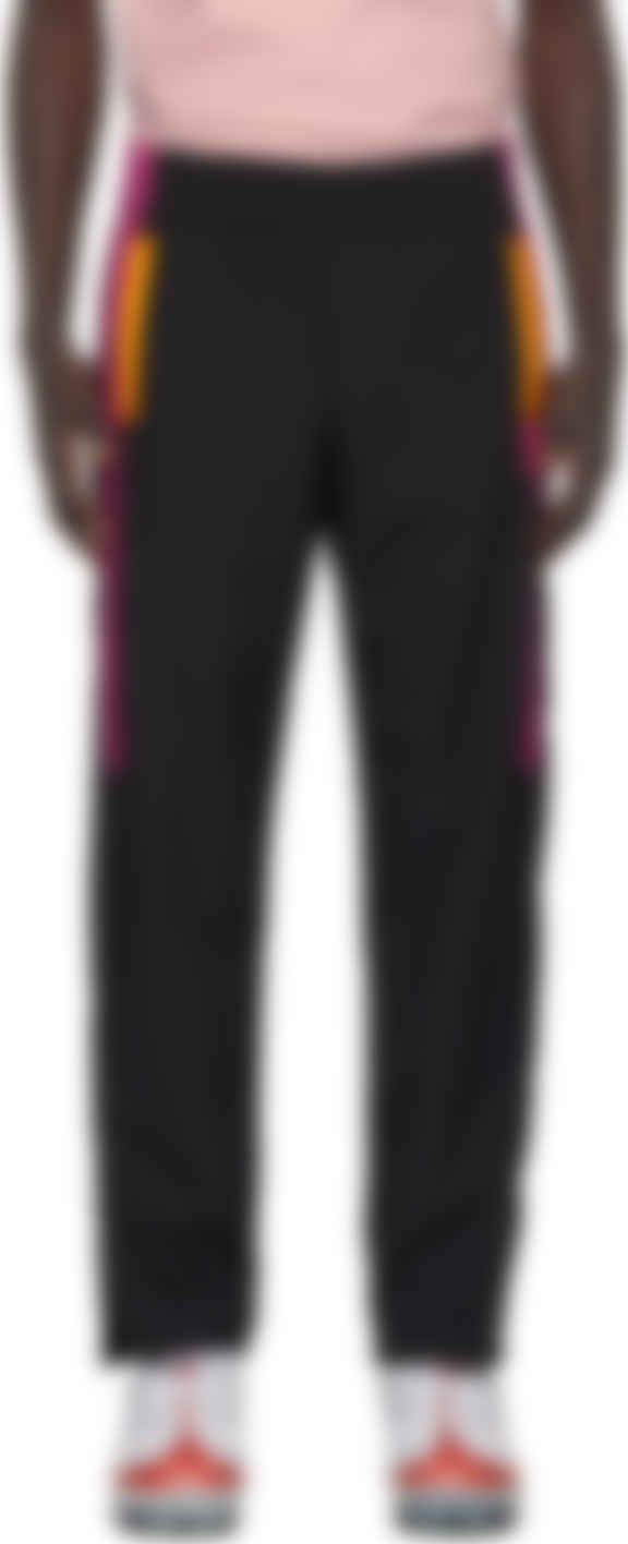 black and pink track pants