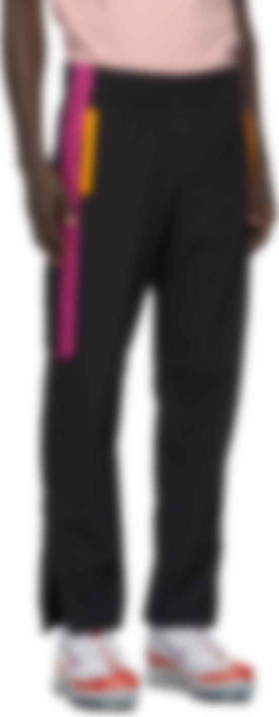 black and pink track pants
