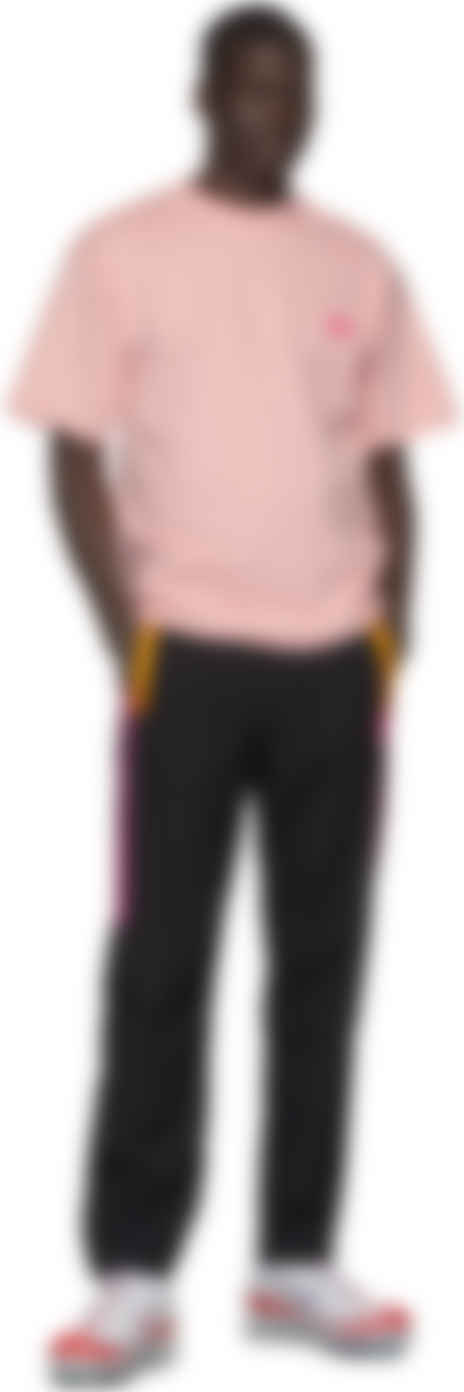 black and pink track pants