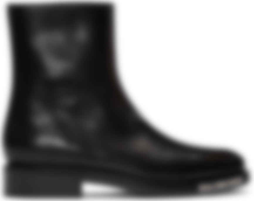 balenciaga black and white boots