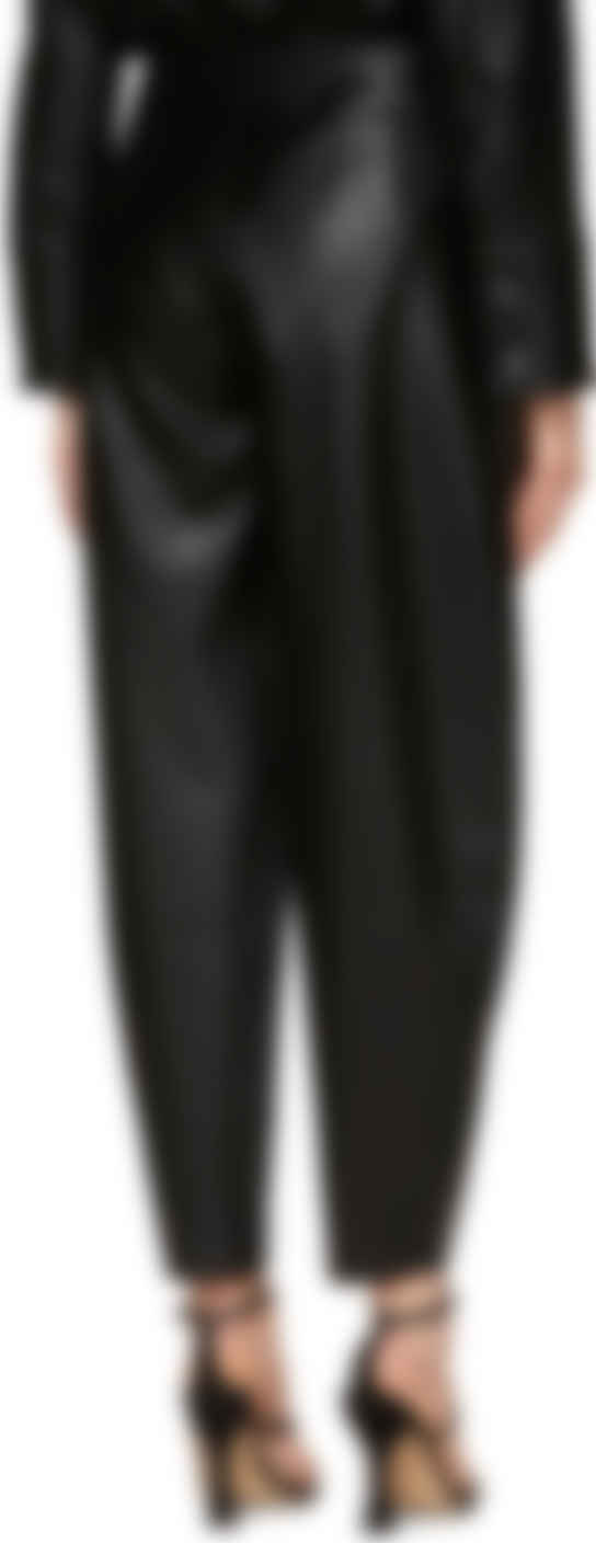 black faux trousers