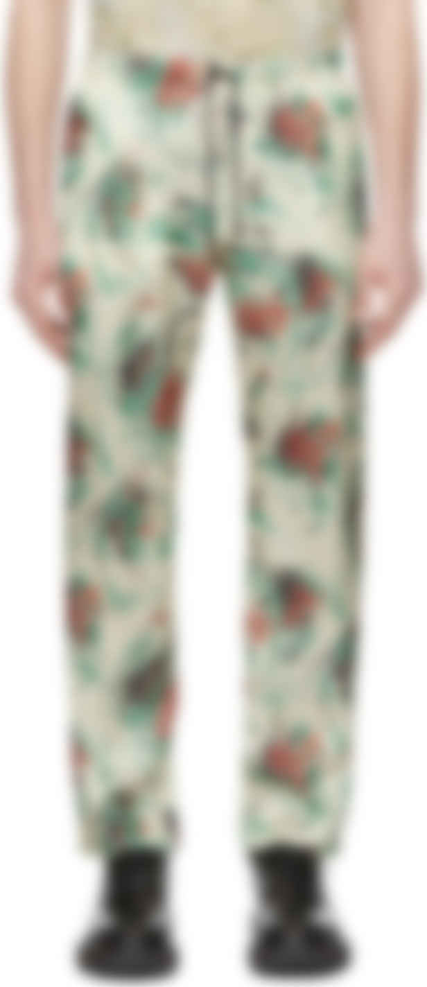 off white floral pants