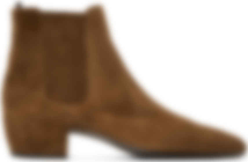 Brown Suede Caleb Chelsea Boots By Saint Laurent On Sale