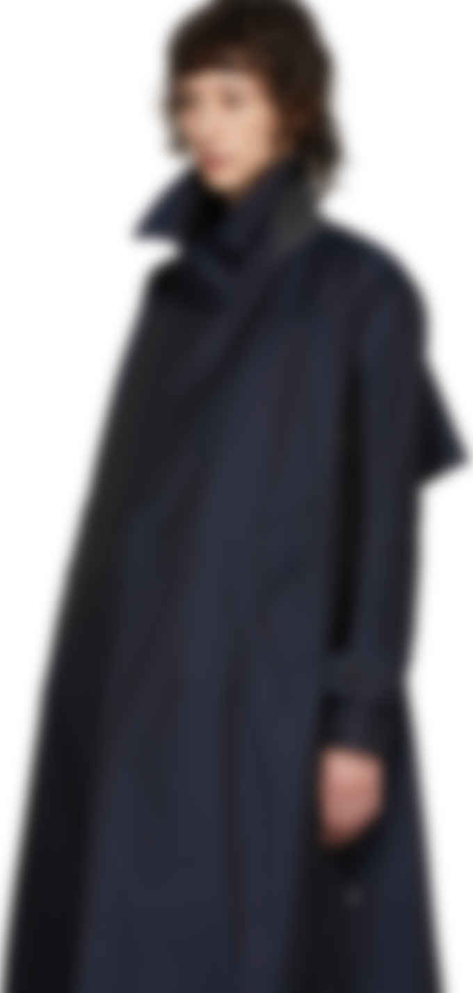 Sacai ネイビー ギャバジン インナー ドレス トレンチ コート Ssense 日本