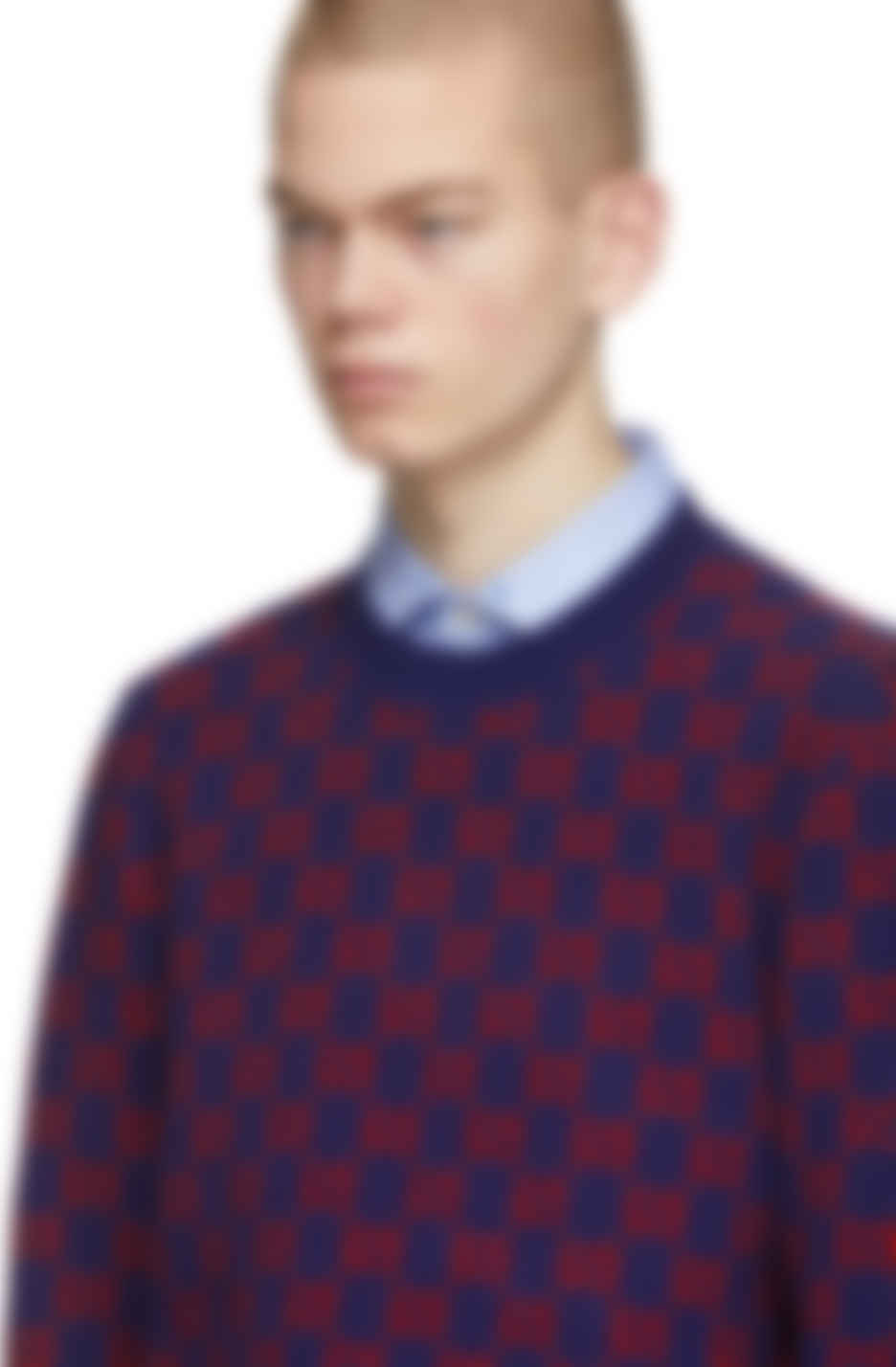 blue and red gucci sweater