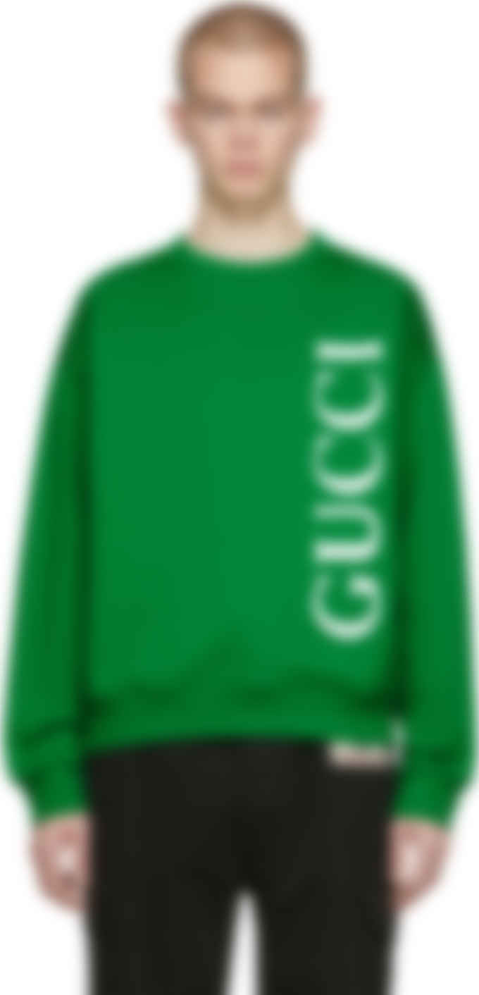 Gucci グリーン ロゴ スウェットシャツ Ssense 日本