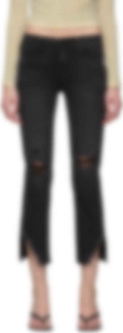 black fray jeans