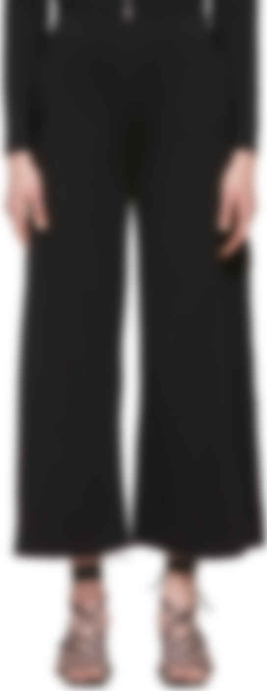 Black Compact Knit Trousers
