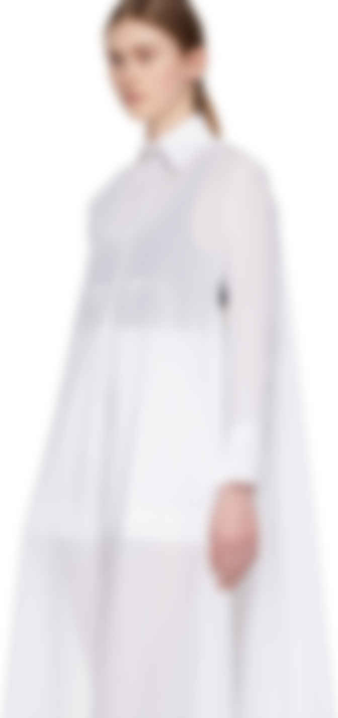 white sheer shirt dress
