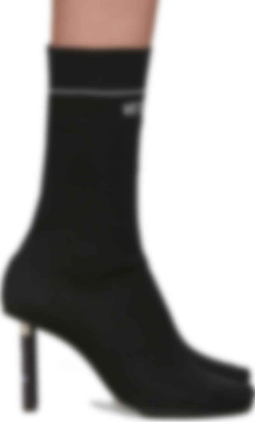 black glitter sock boots