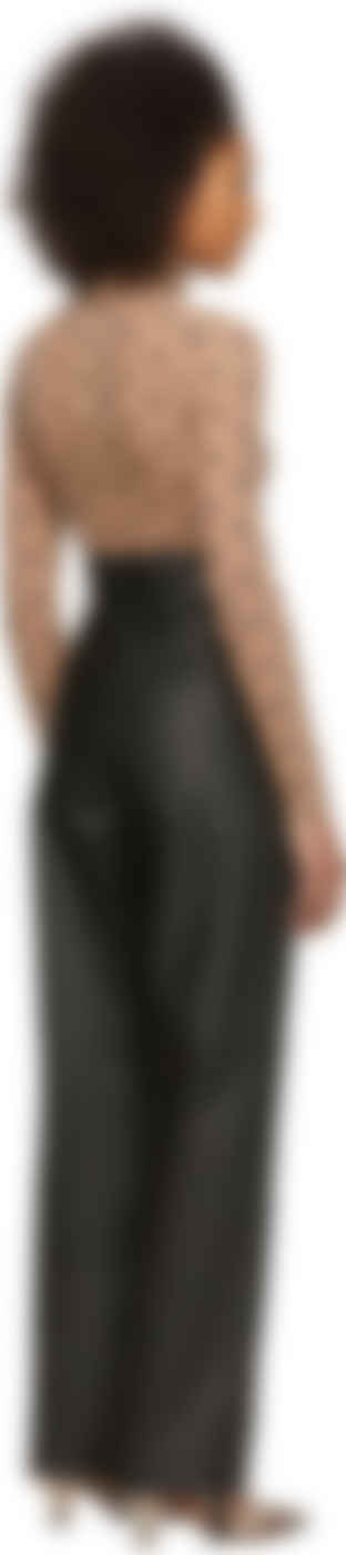 black leather belted trousers