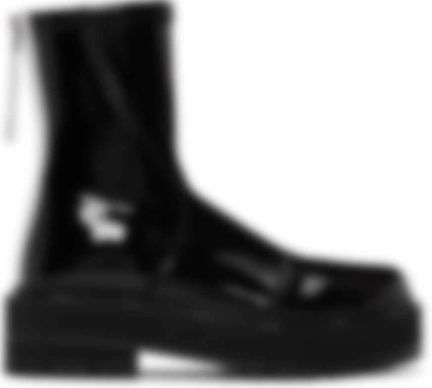 fendi black leather biker boots