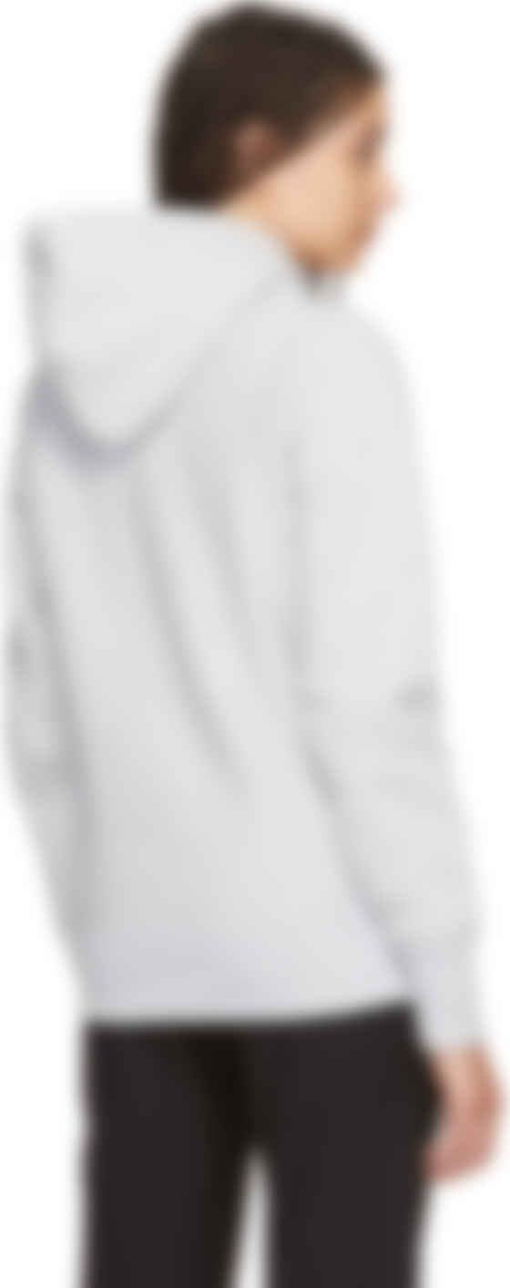 champion reverse weave logo hoodie sweatshirt light grey