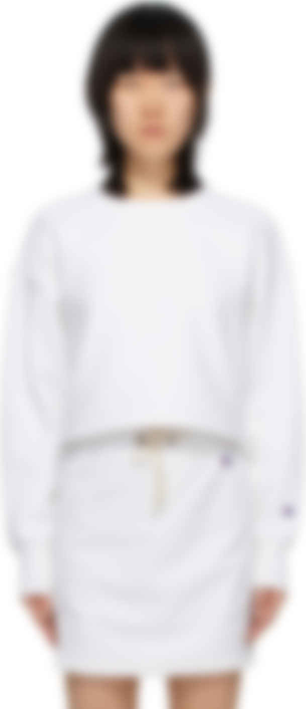 white cropped crew neck